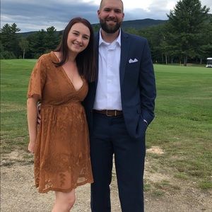 Burnt orange cocktail dress